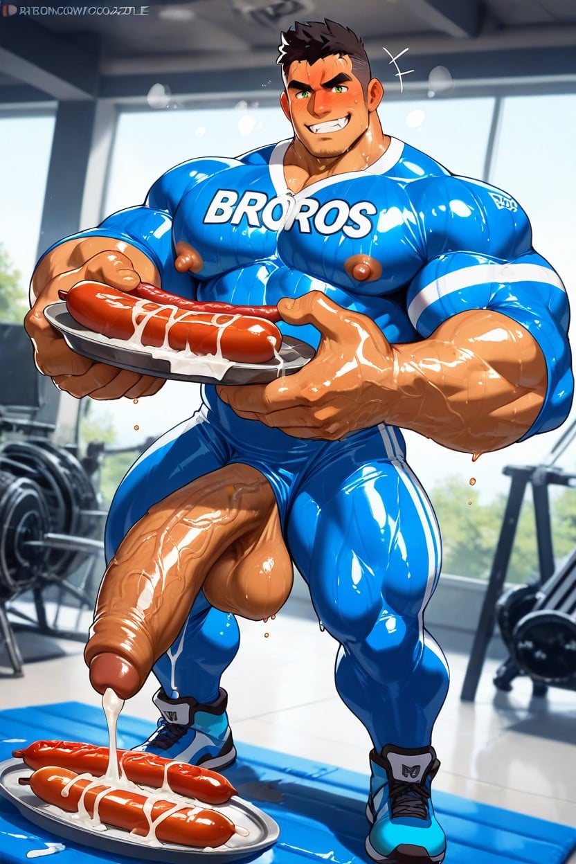 Mat Surface, Heavy Huge Thighs, Huge Cocks AI Gay Porn