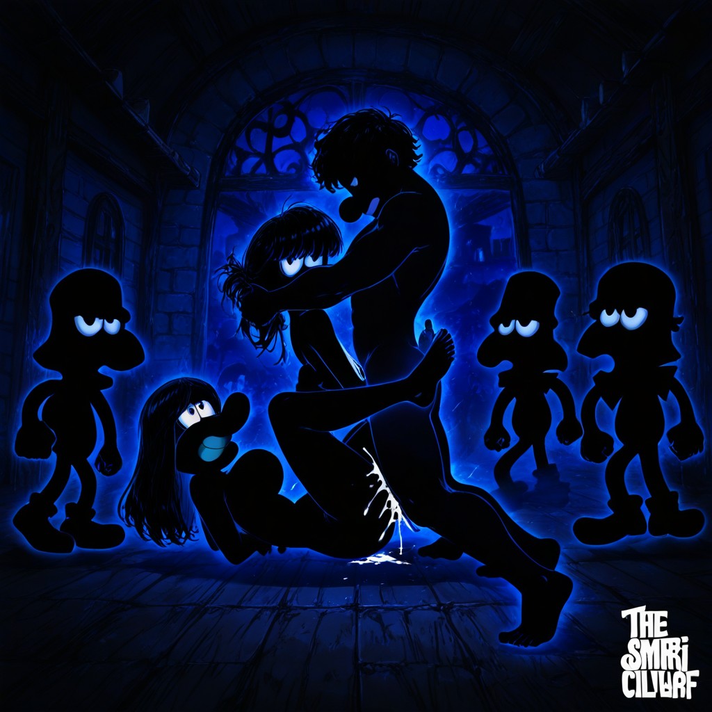 Hard Shadow, Smurf Women Fucked Missionary Style, Muted Watercolor Porno IA Gay