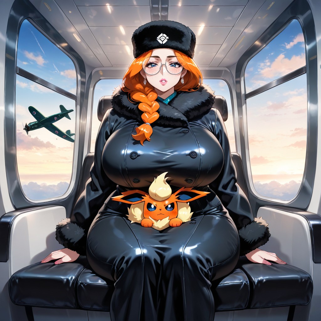 Flareon On Her Lap, Black Fur Coat, Freckles Covering Face Porno gay IA