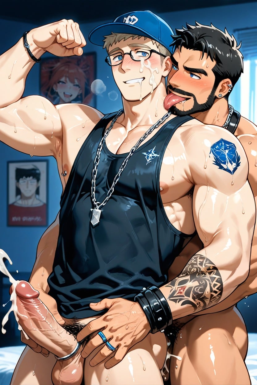 Big Pecs, One Man Behind The Other, Leather Harness Porno gay IA