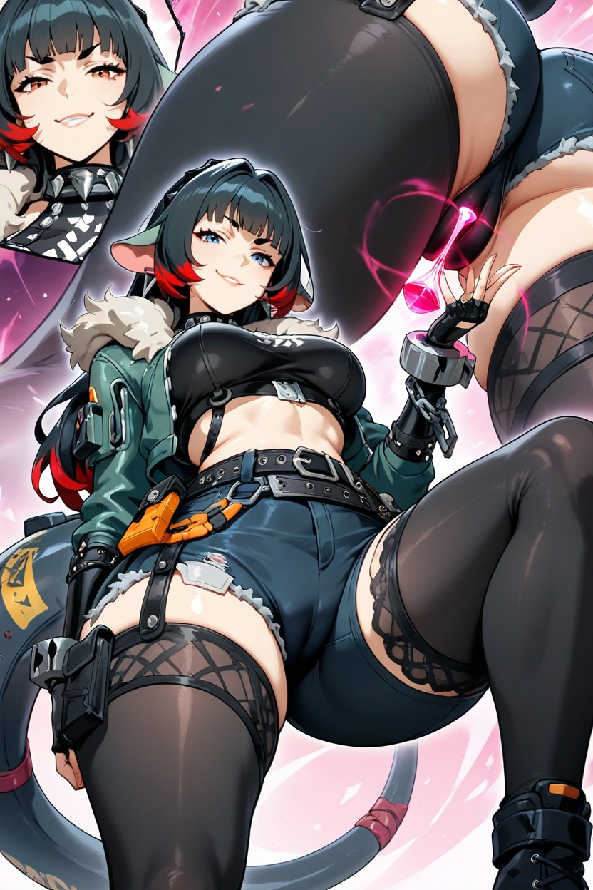 Floppy Ears, One Knee Up, Natural Body Features Hentai AI Porn