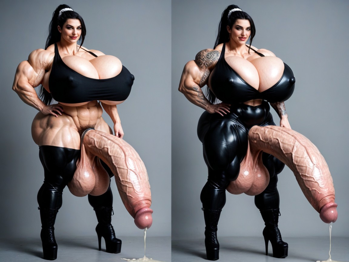 Anneau Pénien, Platform High Heel Boots, Costume En Latex Porno IA transsexuelle