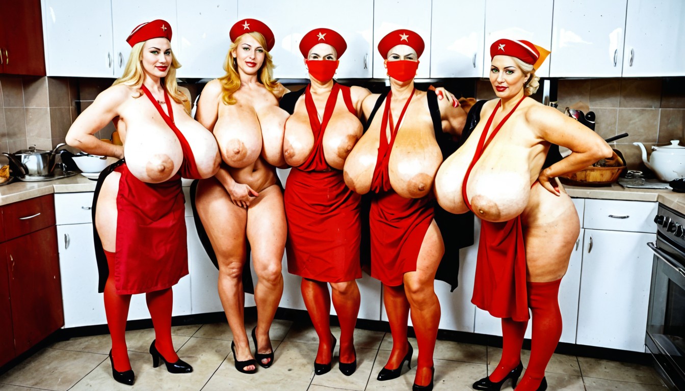 Extremely Colossal Gigantic Breasts, Harem, Soviet AI Porn