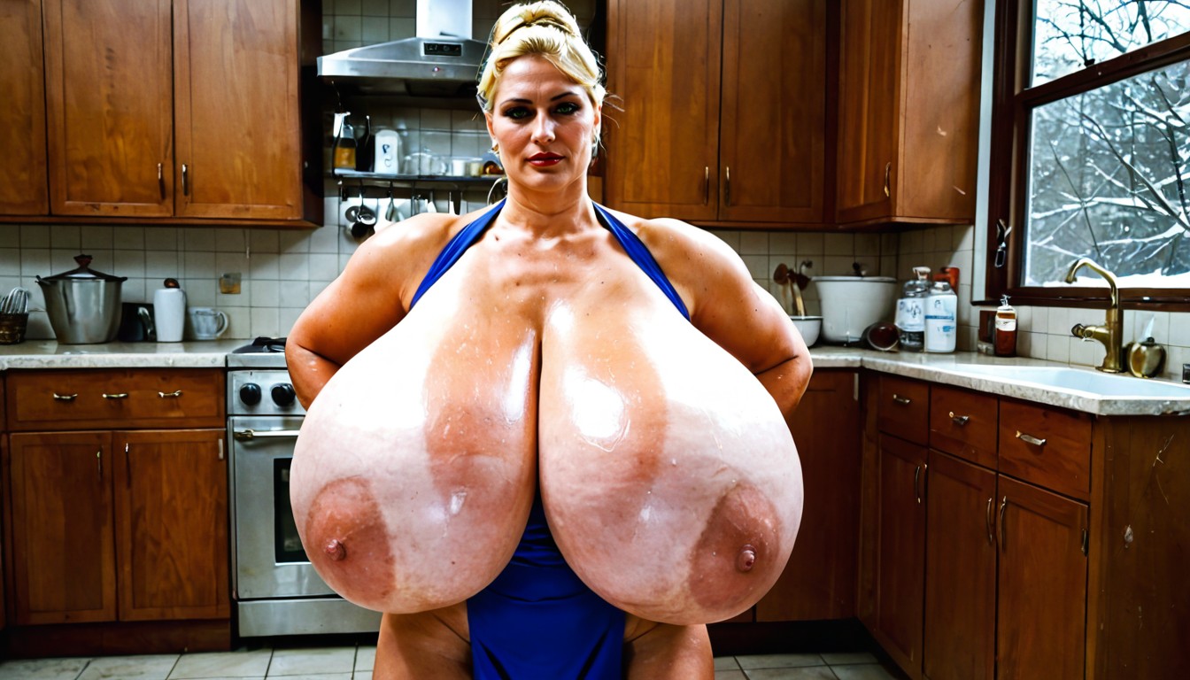Soviet, Naked, Extremely Colossal Gigantic Breasts AI Porn