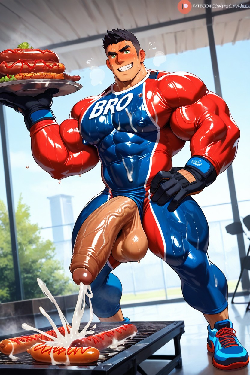 Fit, Erection Up Penis, Muscular Athletic Body Porno gay IA