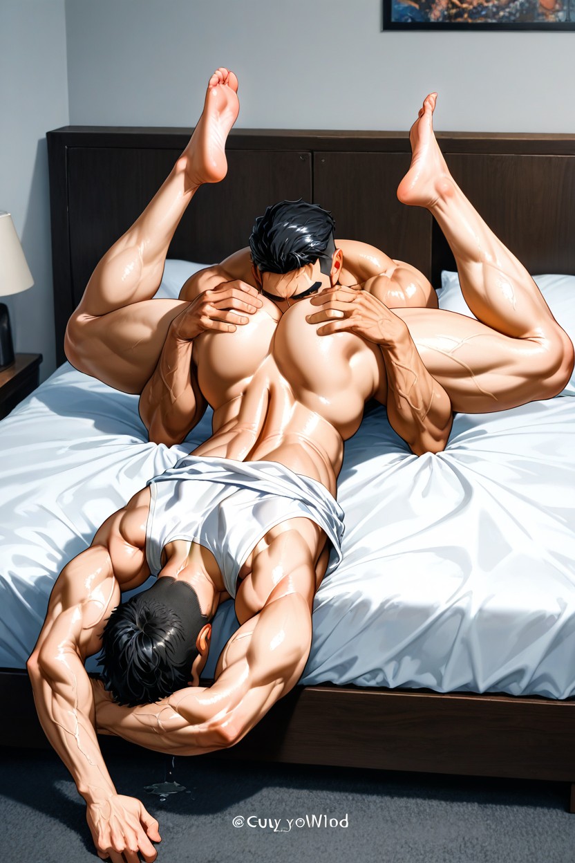 Muscle Veins, Supine, Mouth Agape Porno IA Gay