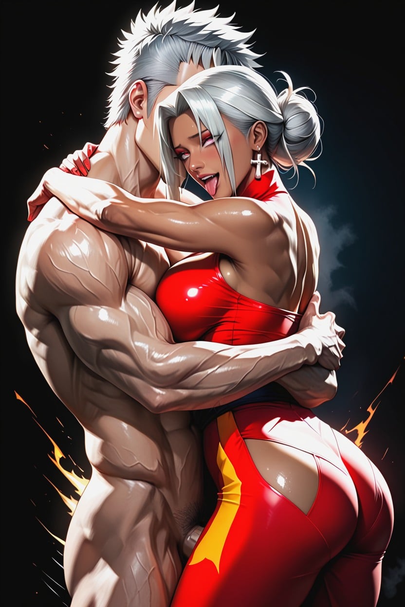 Skinny, Grabbed From Behind By A Giant Muscular Man, Ahegao Hentai AI Porn