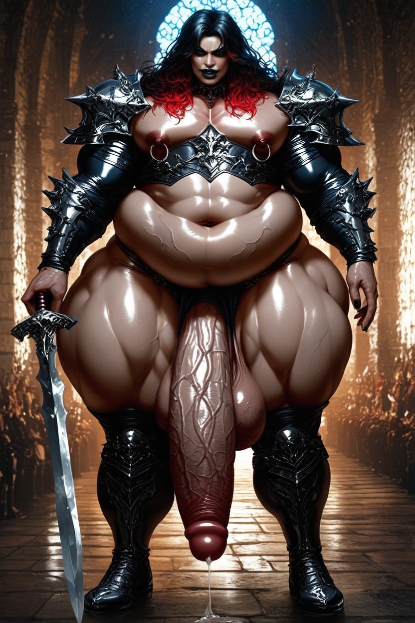Glossy Skin, Multi Colored Hair, Medieval Fantasy Armor AI Gay Porn