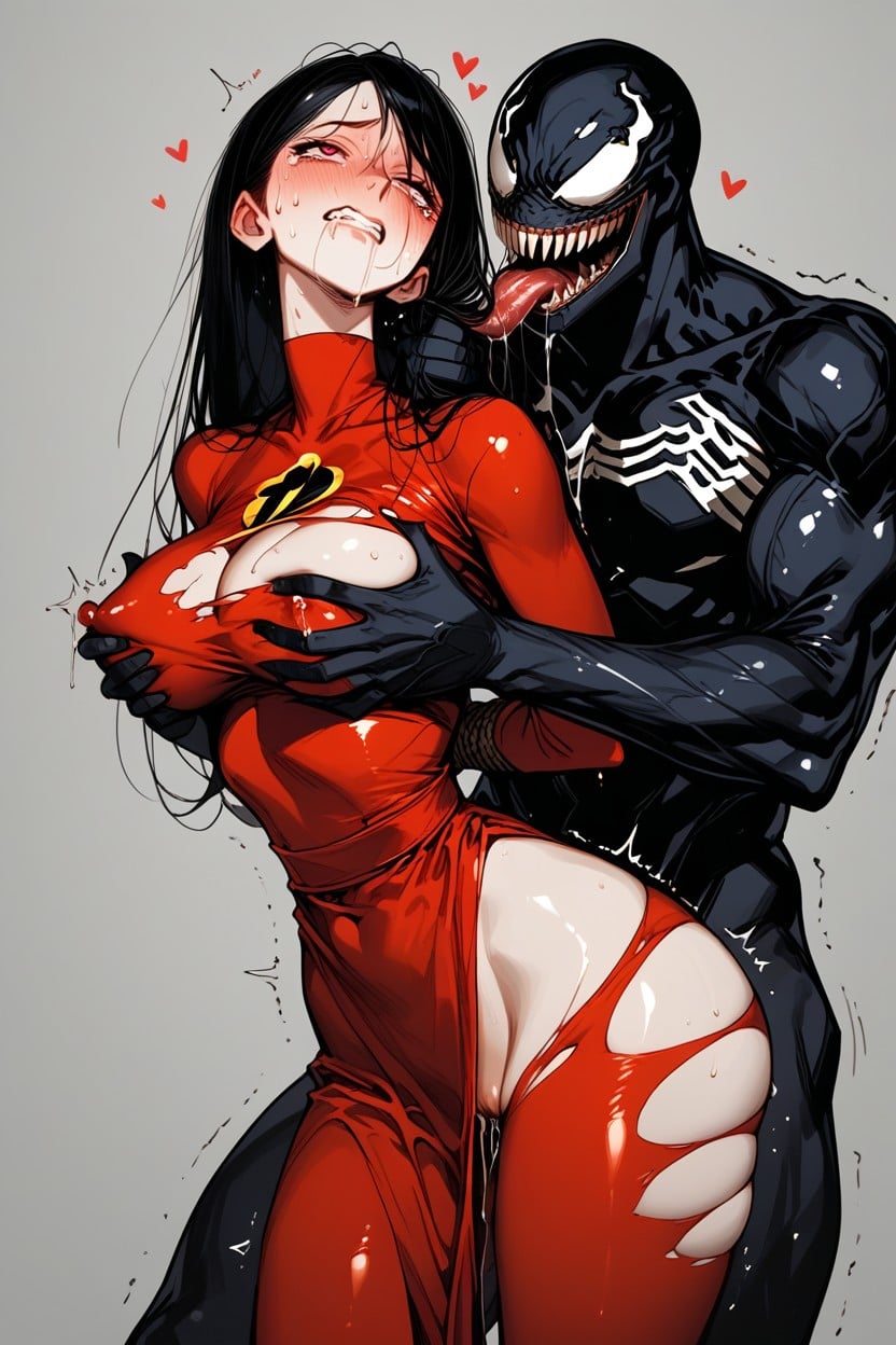 Venom Is Double Size Of Female, Standing, Pussy Juice Hentai AI Porn