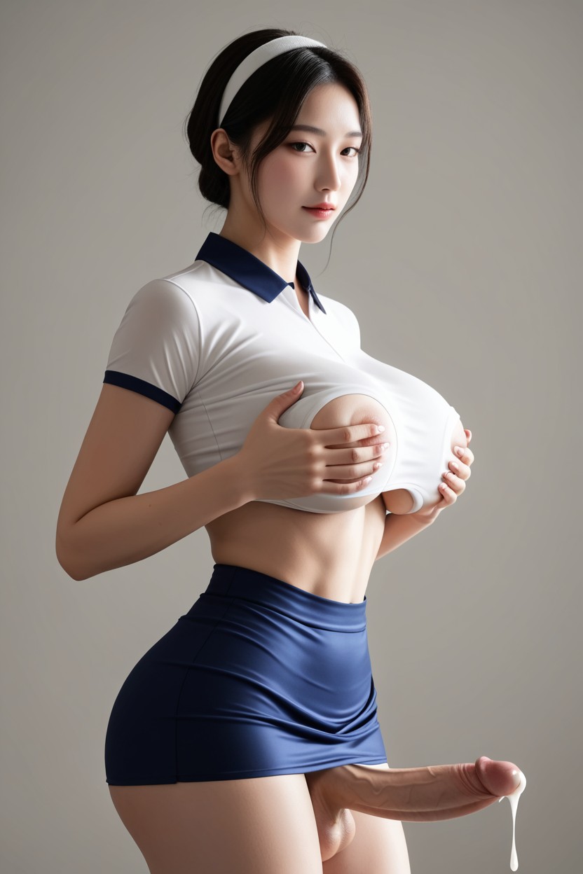 Blue Hour, Closed Mouth, Round Ass Asian AI Porn