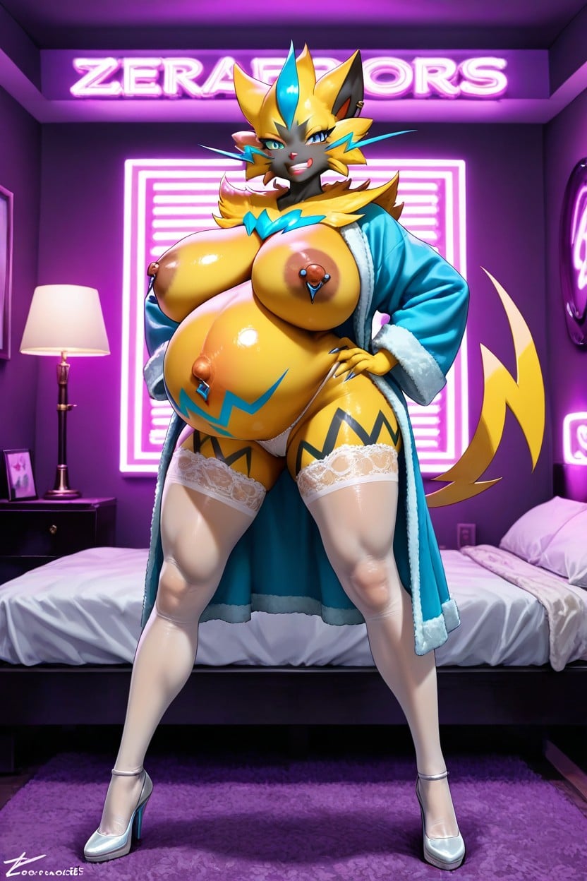 Model Posing, Linea Alba, Octane Render Porno IA