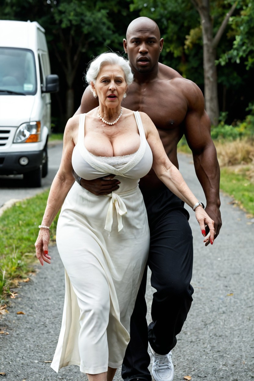 Very White Skin, Very Long Downblouse, Bbc AI Porn