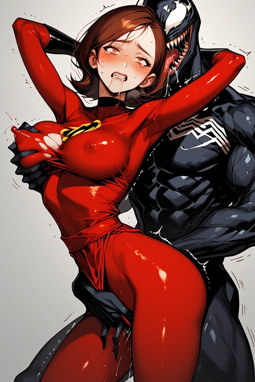 Head Tilt, Drool, Sweat Runs Down Her Body Hentai IA