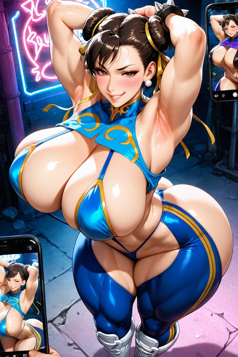 Hands Behind Her Head, Evil Grin, Smiling Arrogantly Hentai AI Porn