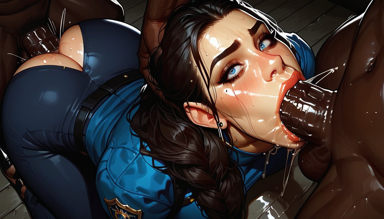 Close Up, Deepthroat, Movement Lines Hentai AI Porn