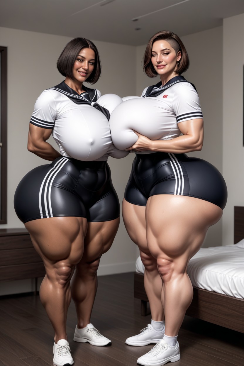 Thick Thighs, Thighs Exposed, Very Short Hair AI Porn