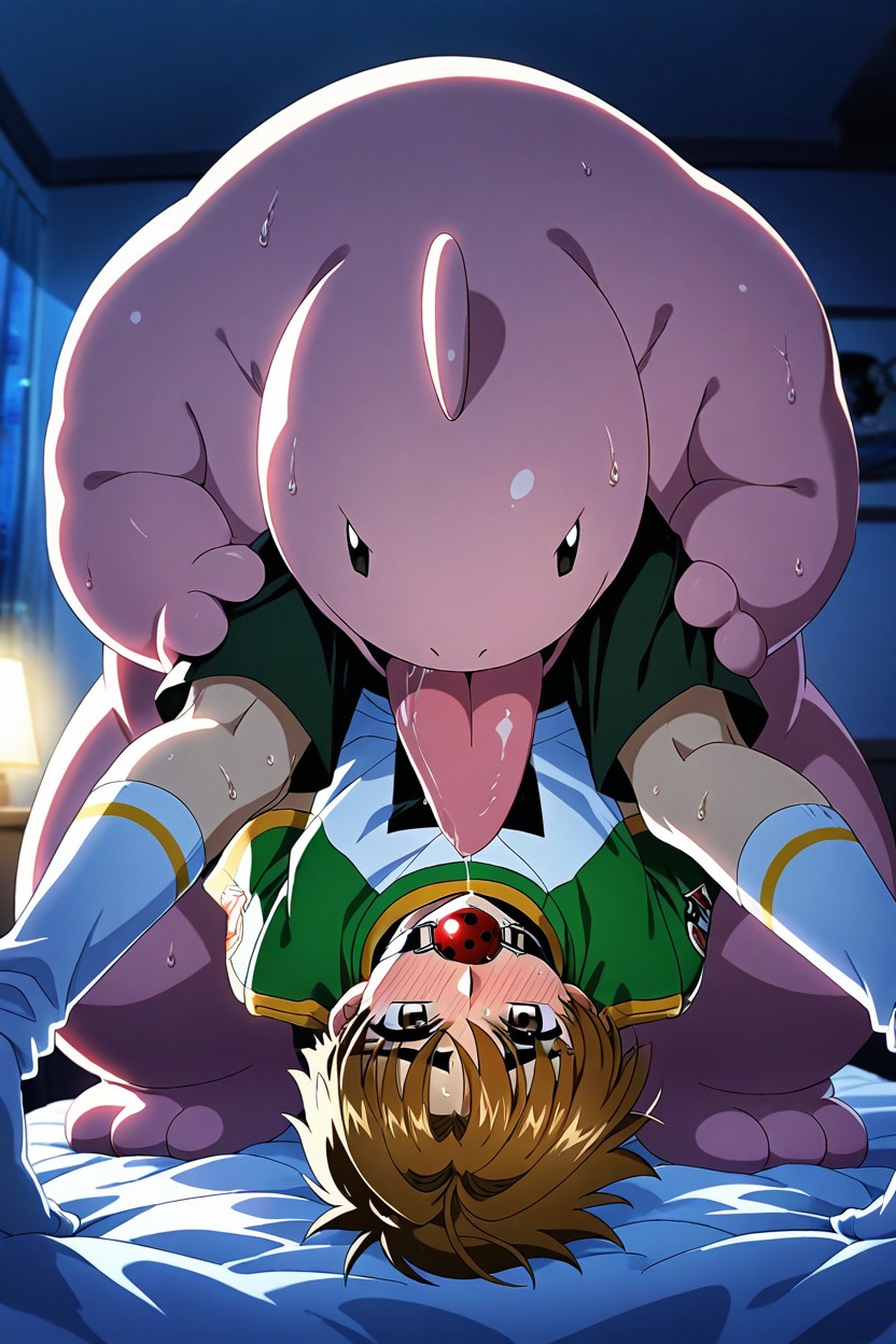 Hands Tied Behind His Back, Blonde Hair, In A World Of Pokemon AI Gay Porn