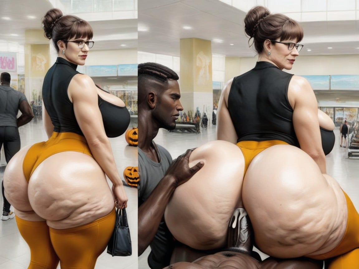 Above Ass, Black Male Cum On Ass, Big Wide Hips AI Porn