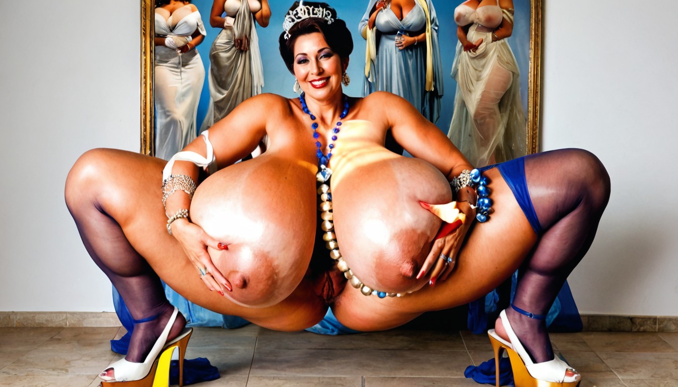 Extremely Large Ass, Tits Bigger Than The Head, Thicc Wide Hips MILF AI Porn
