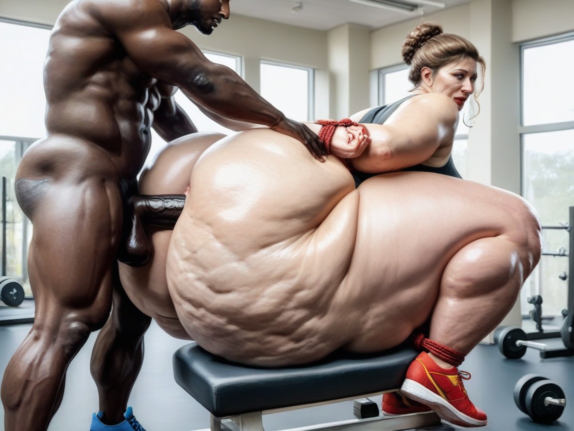 Interracial, Bangs, Extremely Large Ass AI Porn