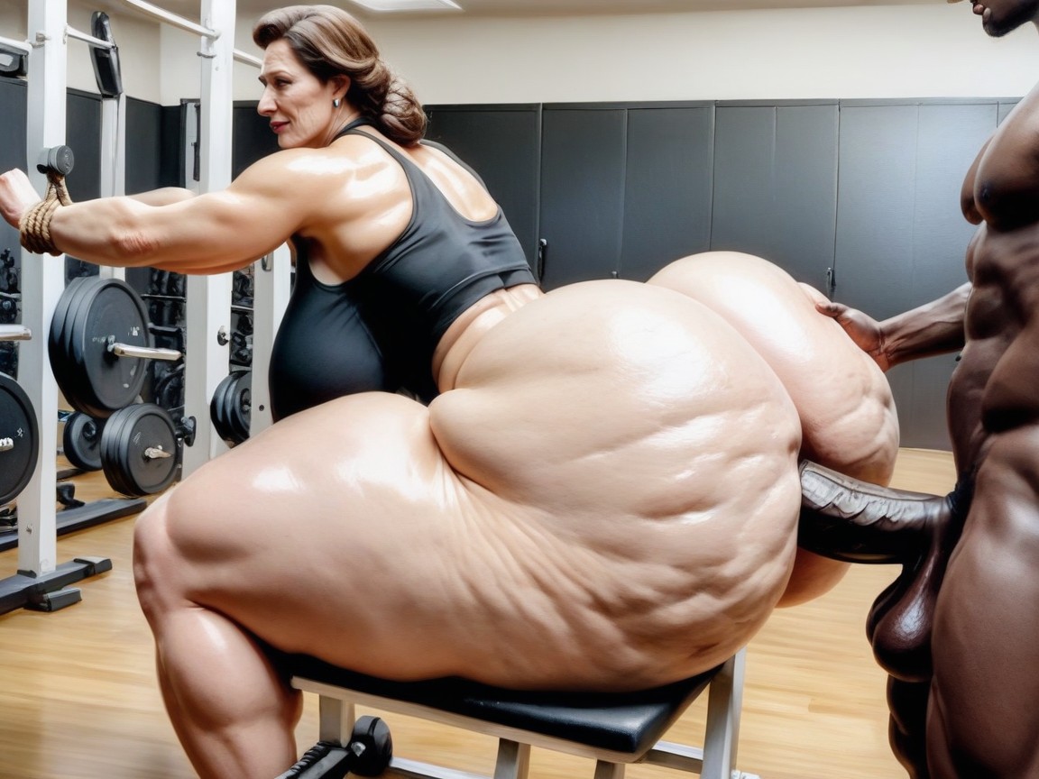 Huge Black Cock, Mega Ass, Side View AI Porn