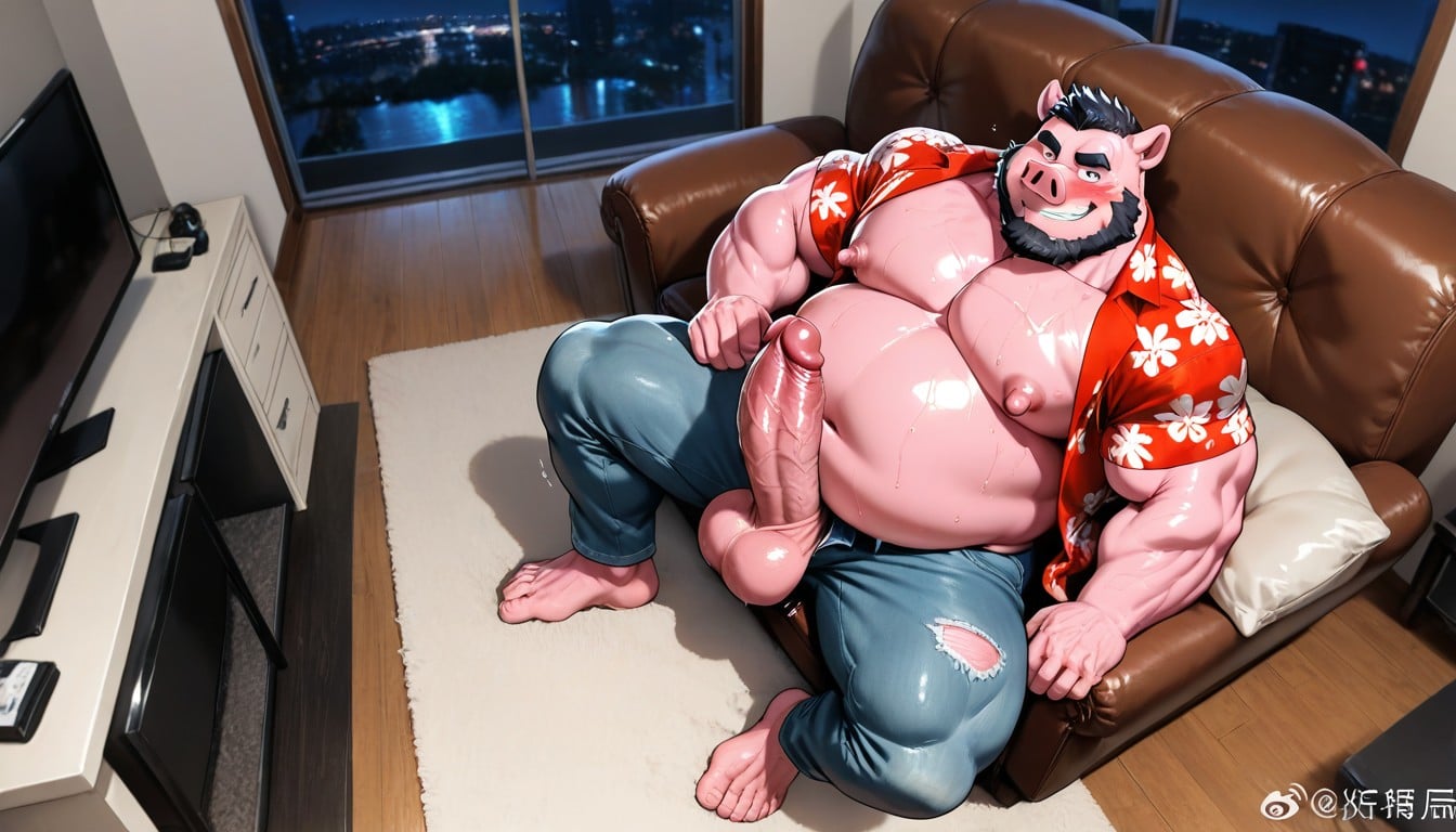 Oversized Penis, Pink Skin, Oversized Ass Porno IA Gay