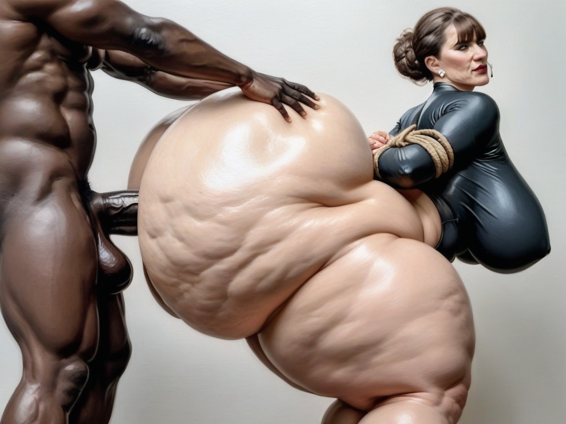 Hand On Butt, Big Wide Hips, Interracial AI Porn