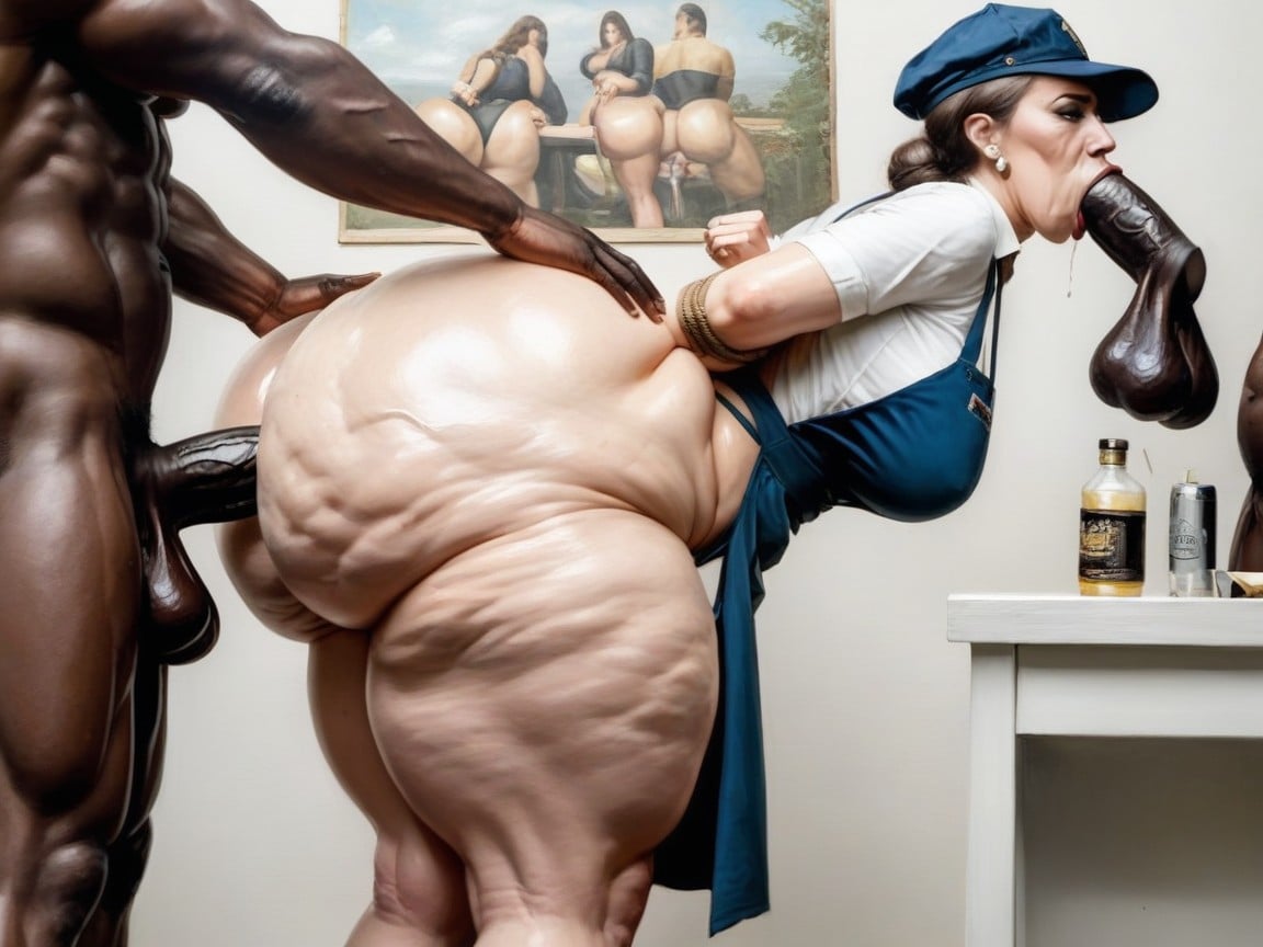 30+, Light Cellulite Thighs, Interracial AI Porn