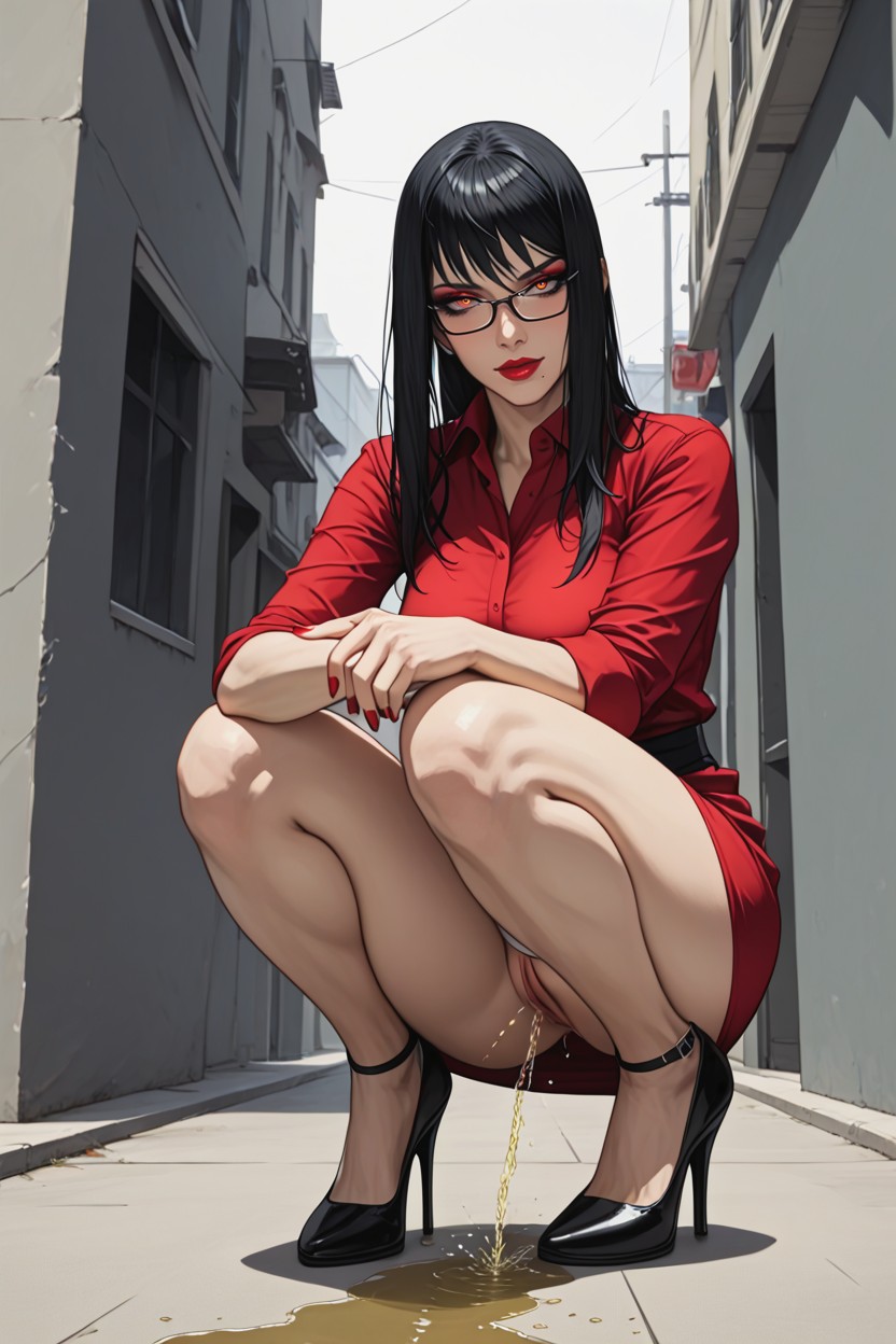 Smoky Eyes, In Hiding Place, Red Lips Hentai AI Porn