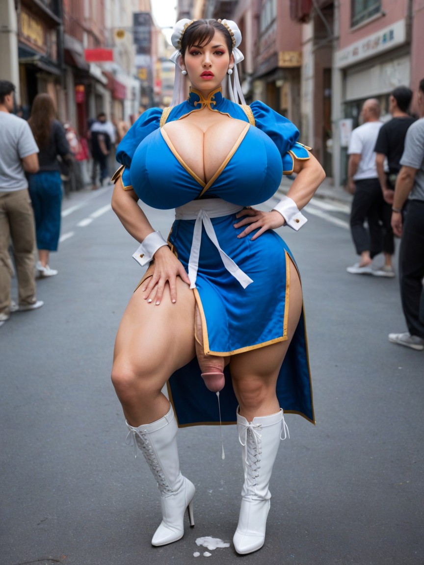 Thick Thighs, White Waistband, Visible Penis AI Porn