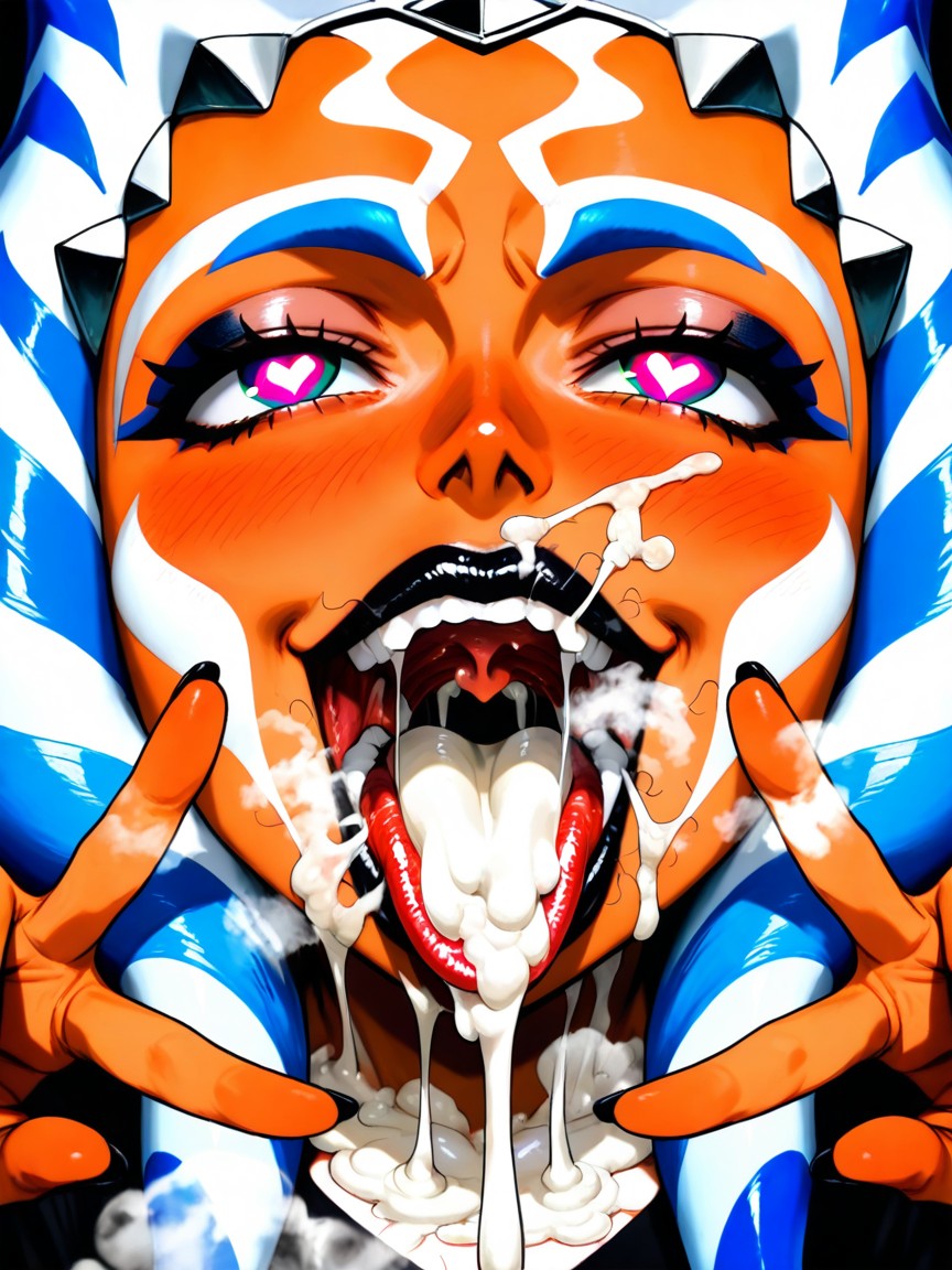 Lewd Submissive Ahegao, Excessive Cum Filled Mouth, Uvula Hentai IA