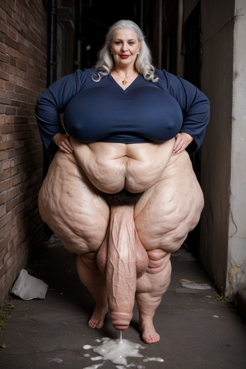 Smeared Makeup, Cellulite Legs, Large Hips AI Porn