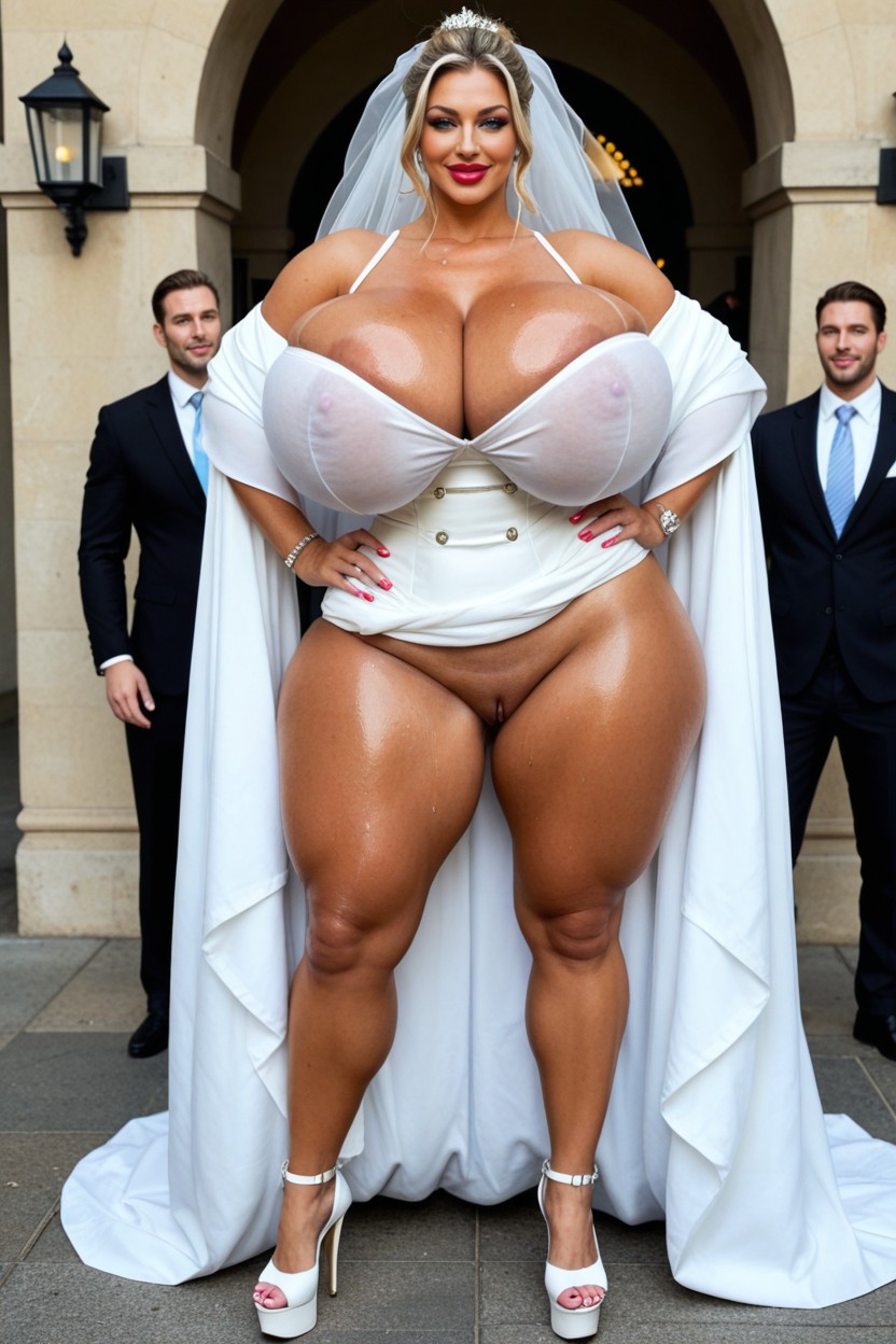 Hard Erect Nipples, Snatched Waist, Standing AI Porn