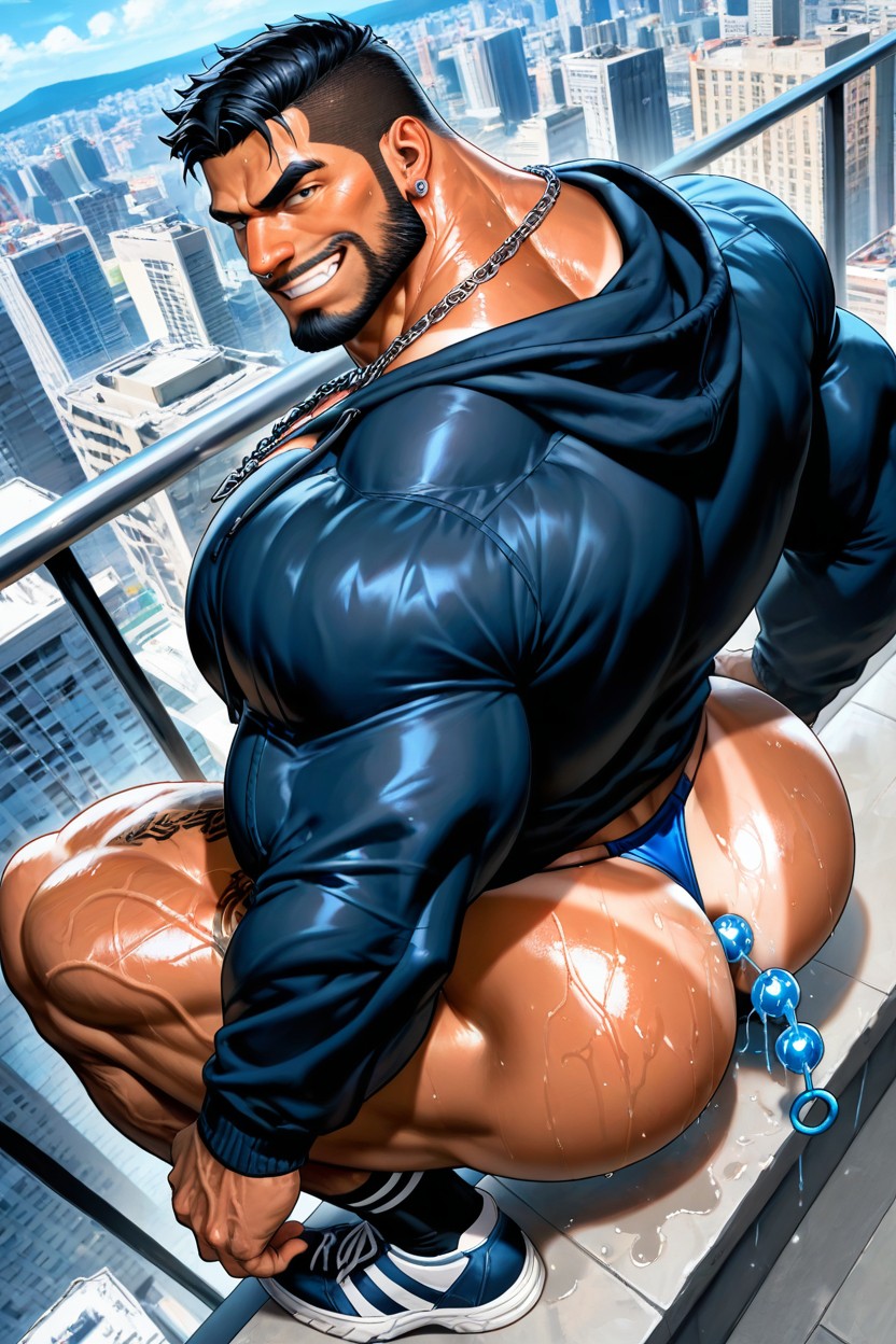 Vue De Côté, Neck Wider Than Face, Monster Neck Porno IA Gay