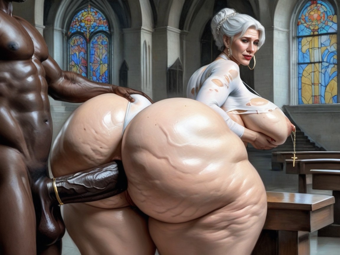 Mega Ass, Hand On Butt, Massive Ass AI Porn