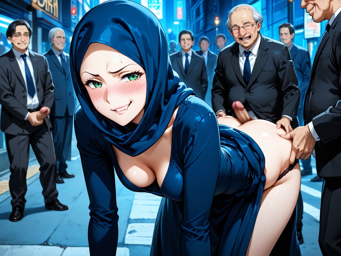 Hijab Wearing, Smirk, Cleavage Hentai AI Porn