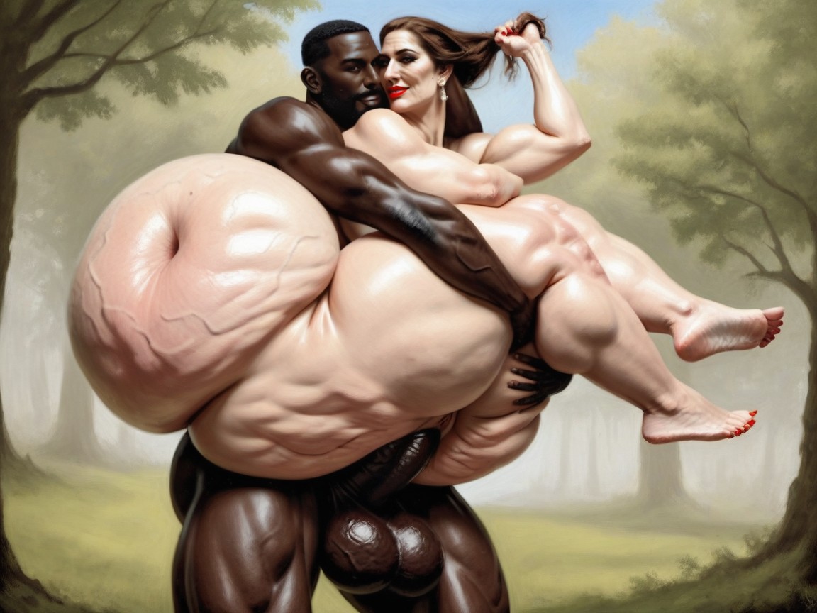 Curvy Milf, Interracial, British AI Porn
