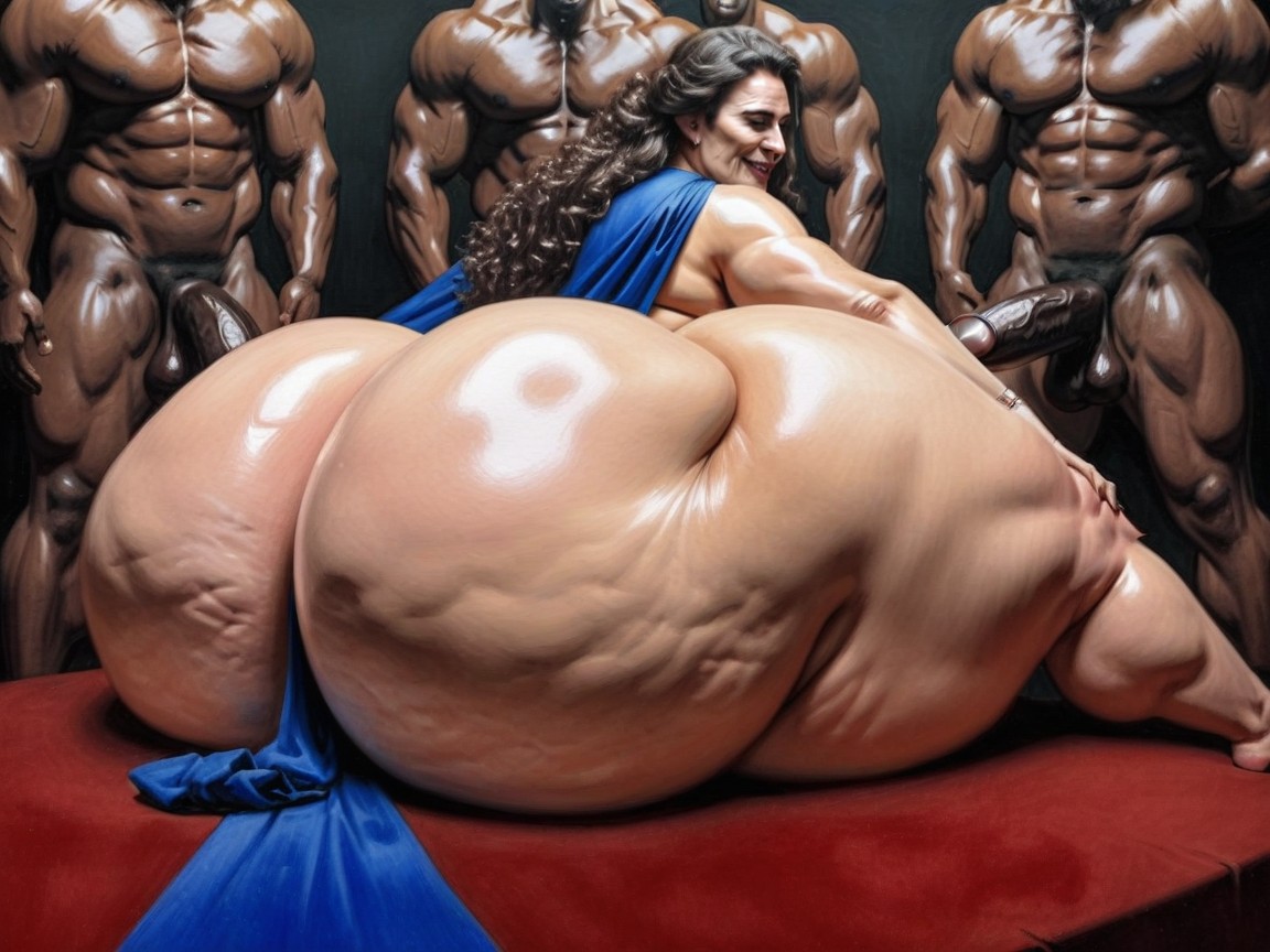 Interracial, Oiled Skin, On Stage AI Porn