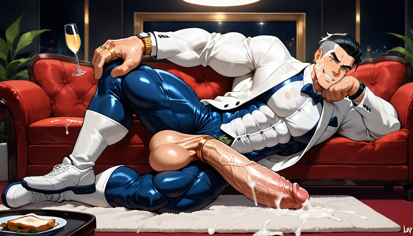 Golden Jewelry, Photo Set, Muscular Glutes AI Gay Porn