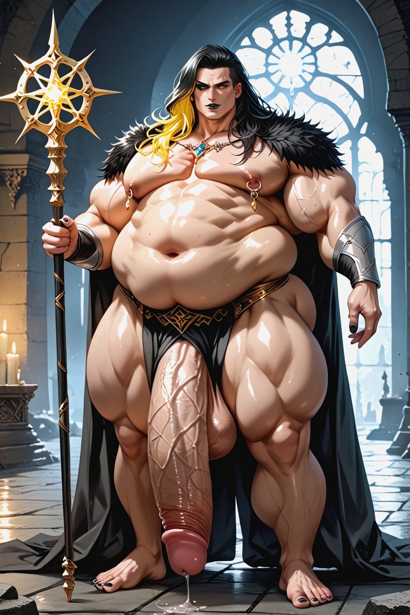 Black Nail Polish, Hyper Gigantic Long Cock, Holding Magic Staff Porno gay IA