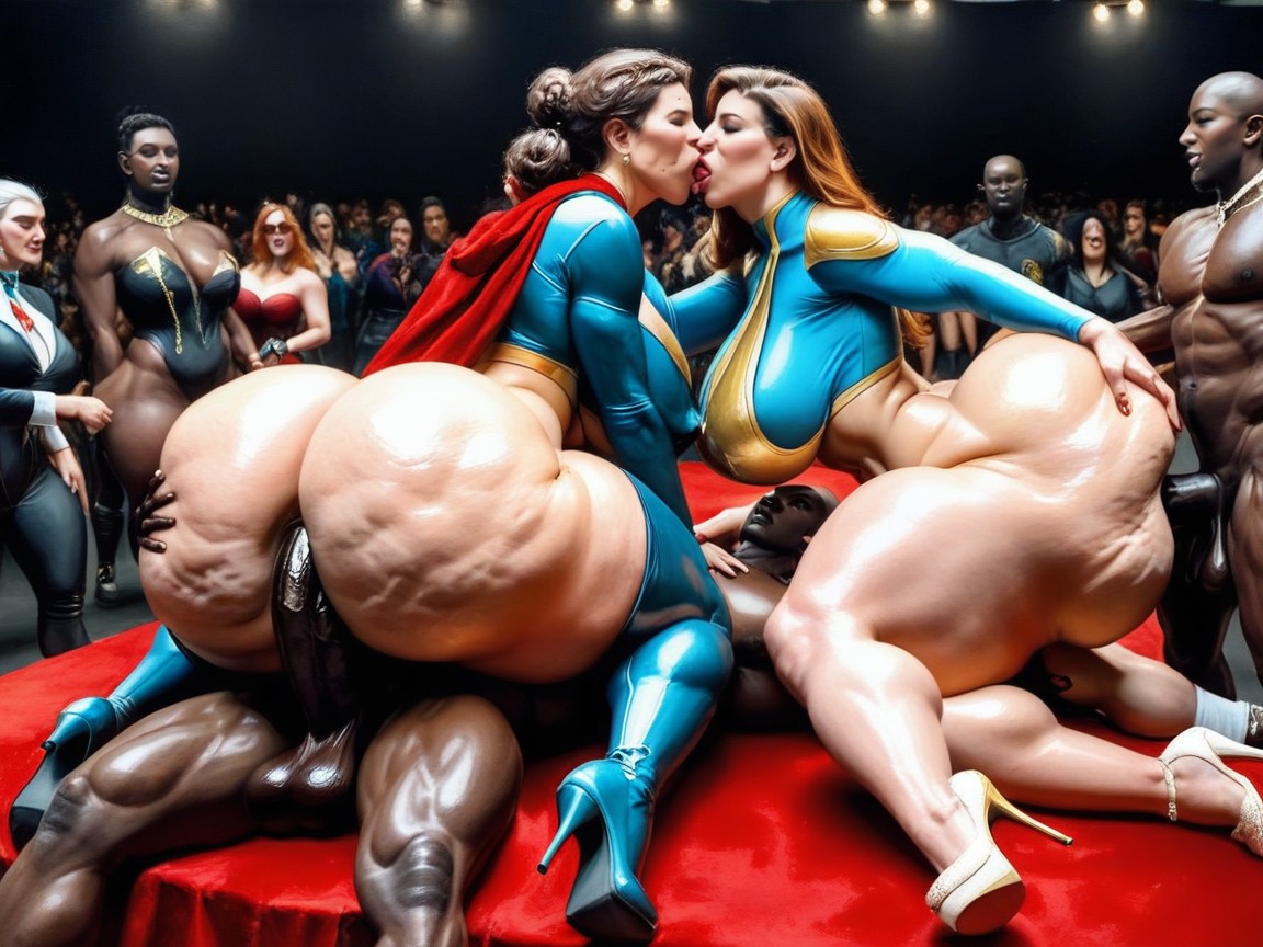 Side View, Huge Black Cock, Hyper Ass AI Porn