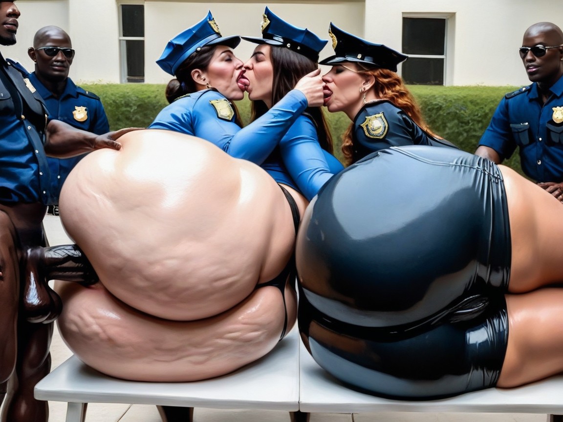 Anal Sex From Behind, Police Costume, Extremely Large Ass AI Porn