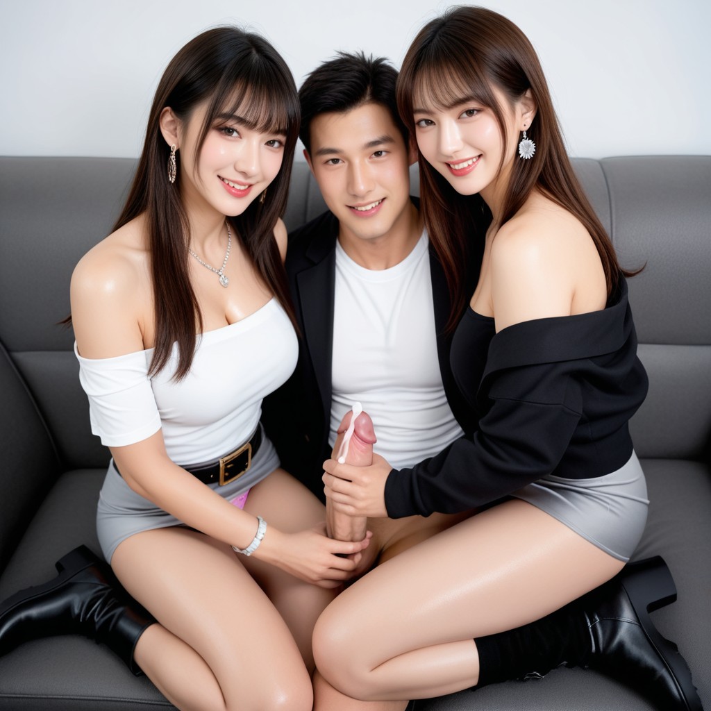 Tight Skirt, Smiling, Muskulös Asiatischer KI Porno