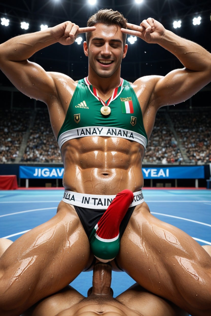 Oiled Up Skin, World Champion, Felices Orgasmos Porno gay IA