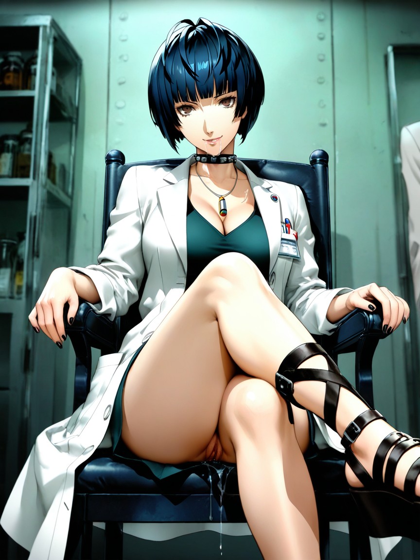 Black Nails, Takemi Tae, Extreme Pussy Juice Dripping On Chair Hentai AI Porn