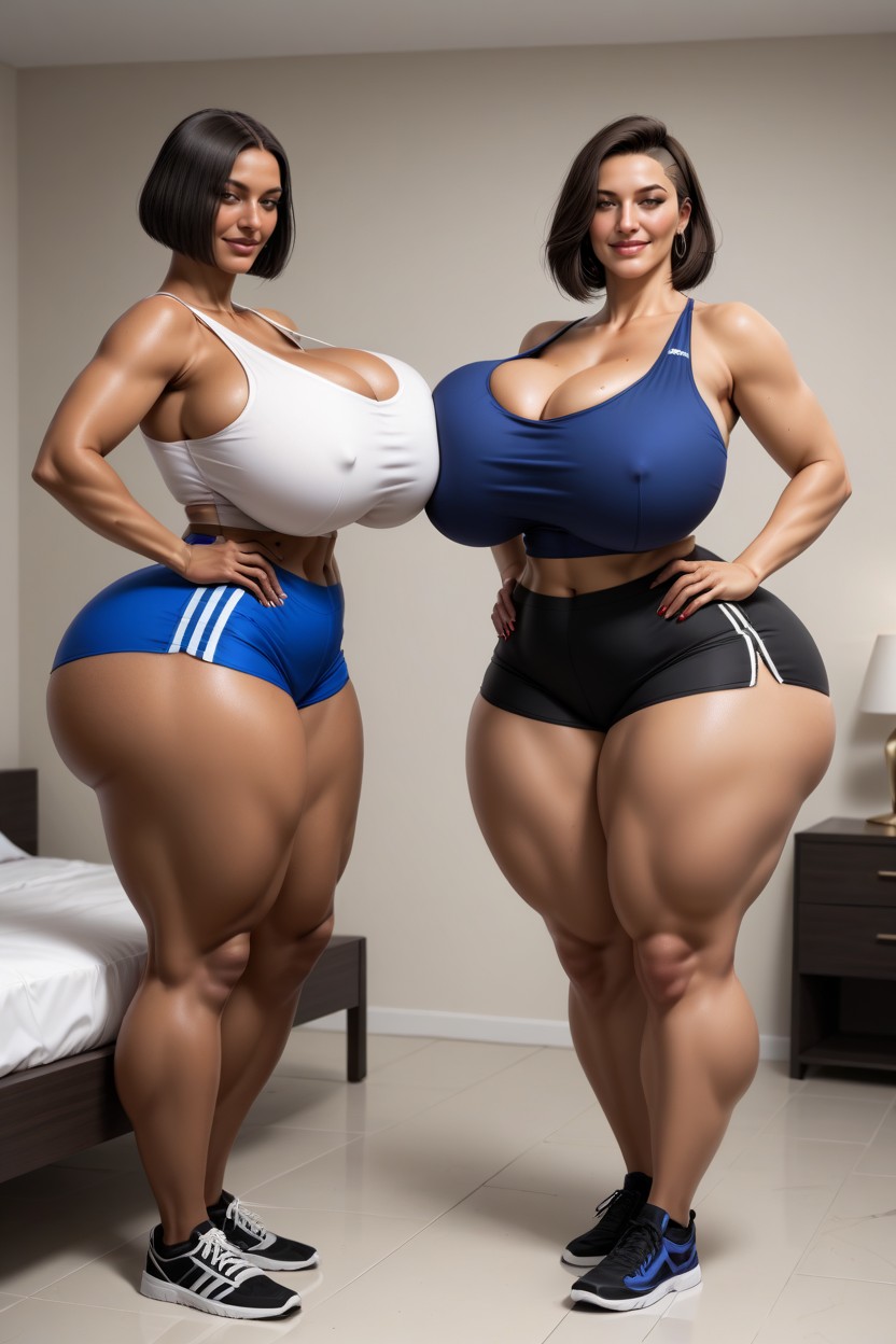 Wide Hips, Brunette, Wide Booty AI Porn
