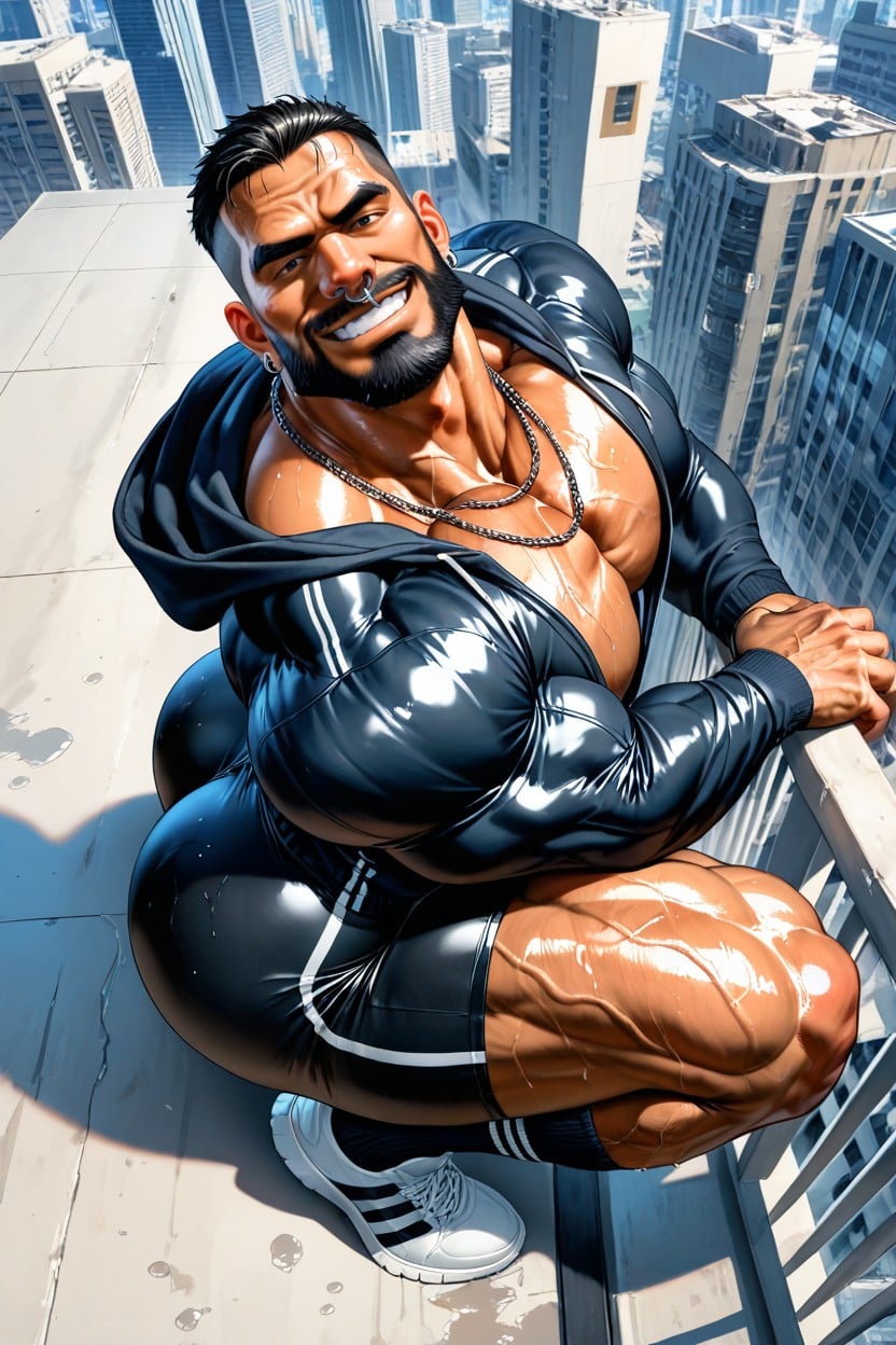 Square Jaw, Long Black Beard, Massive Meaty Body Porno gay IA