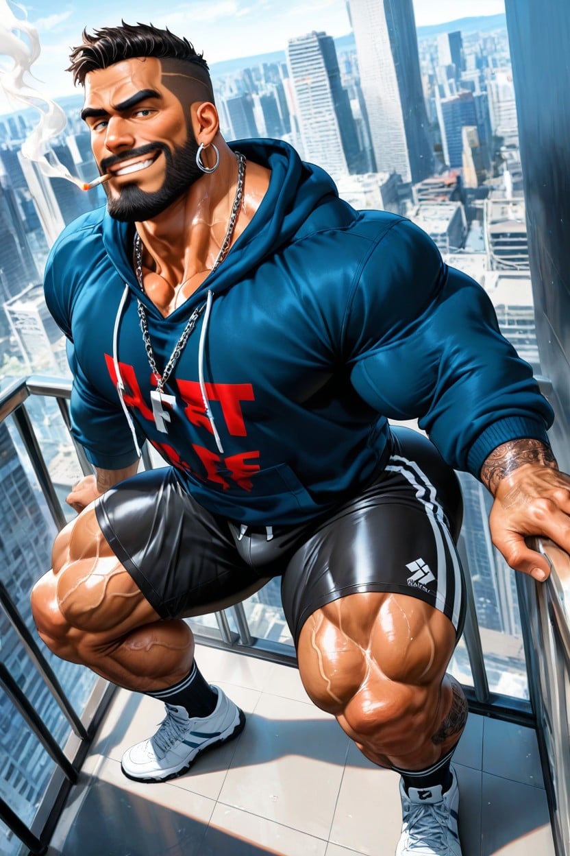 Massive Legs, No Hair On Forearms, Steel Rings Porno IA Gay