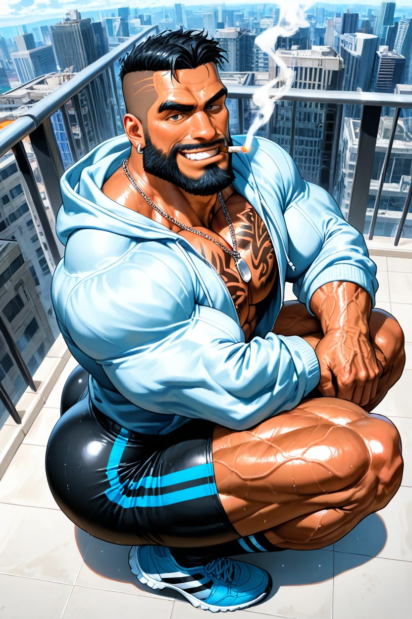 Big Adam's Apple, Oversized Neck, Detailed Muscles Porno IA Gay