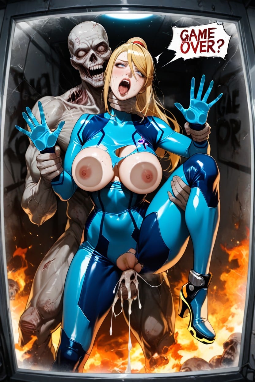 Samus Aran, Game Over, Realistic Hentai AI Porn